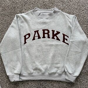 Parker Gray Sweatshirt with brown Lettering